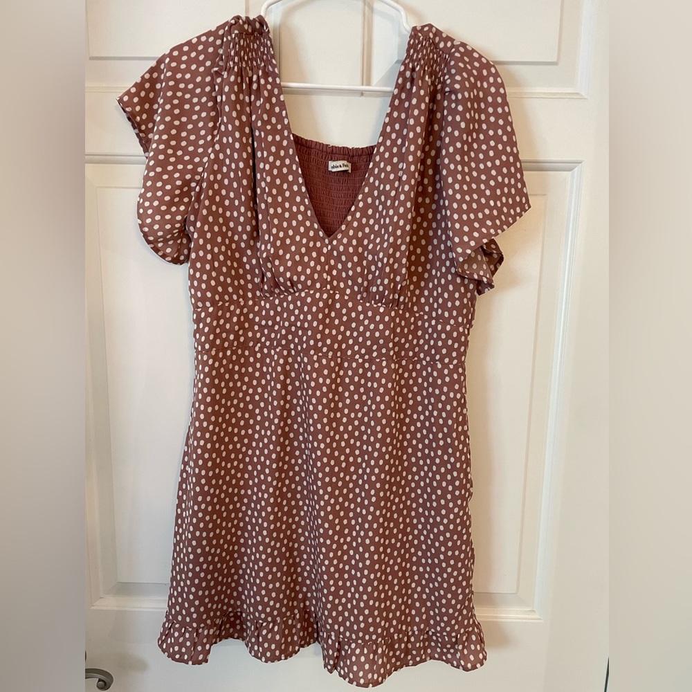 Abercrombie & Fitch Flutter-Sleeve Smocked Mini Dress. Size L.